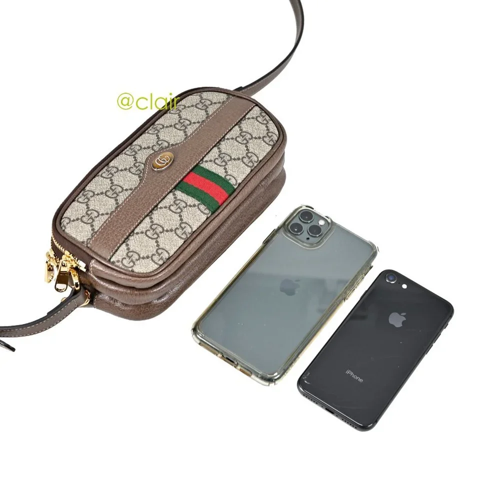 Gucci 3 Compartments Ophidia GG Supreme Mini Cross Body Bag - Picture 5 of 10